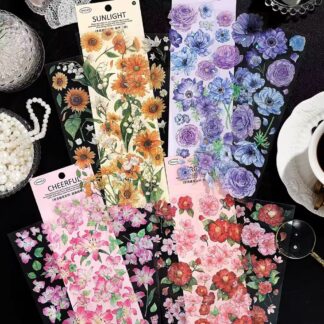 Iridescent Flower Stickers - 3 sheets