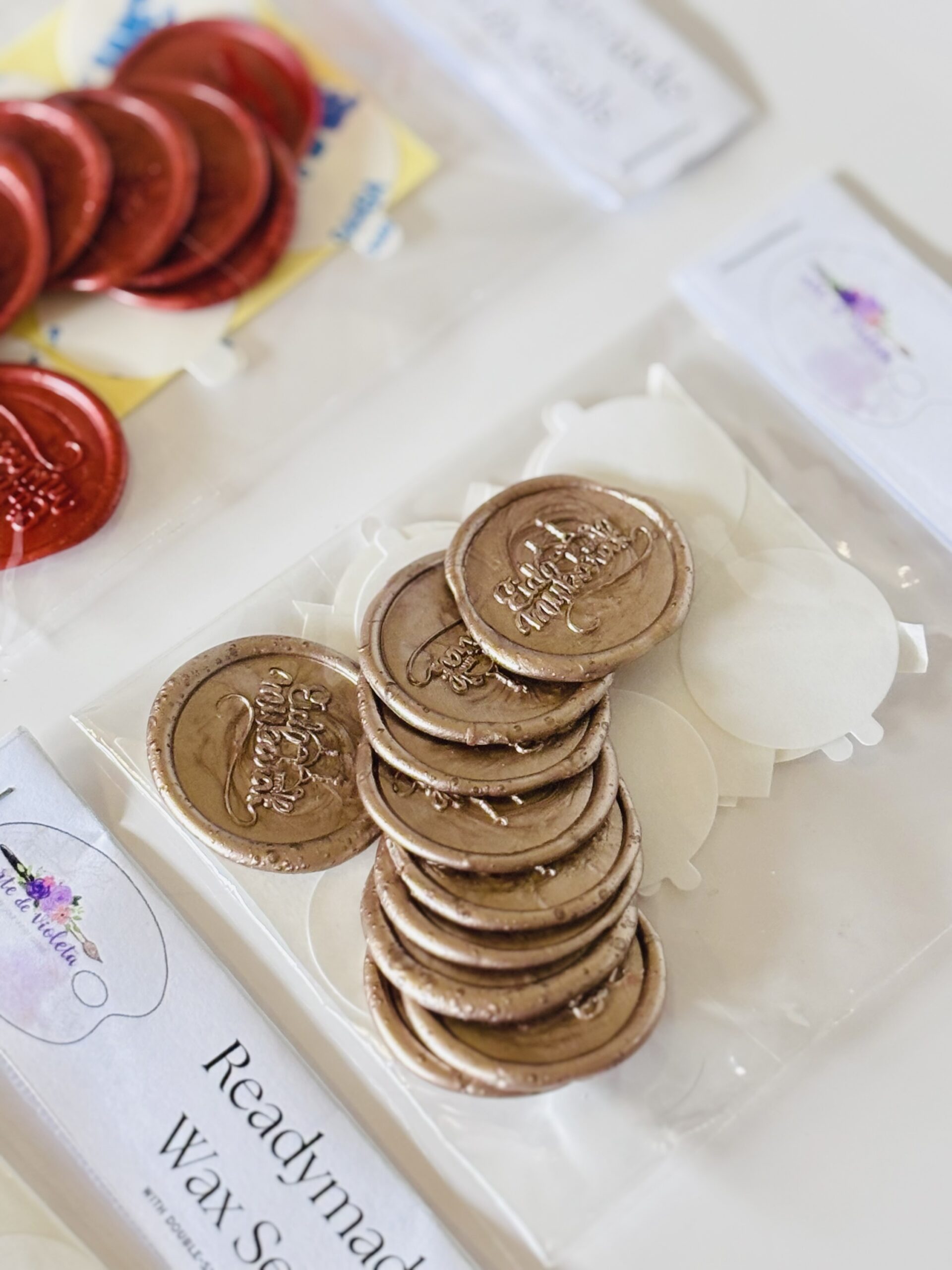English Eid Mubarak Readymade Wax Seals - 10pc - Image 3
